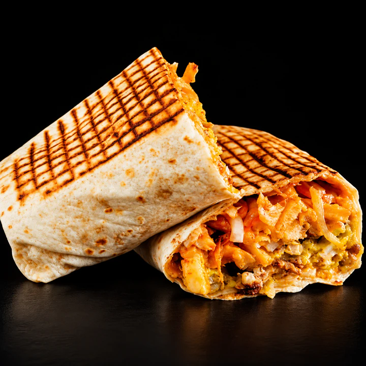 Tacos grillé coupé en deux